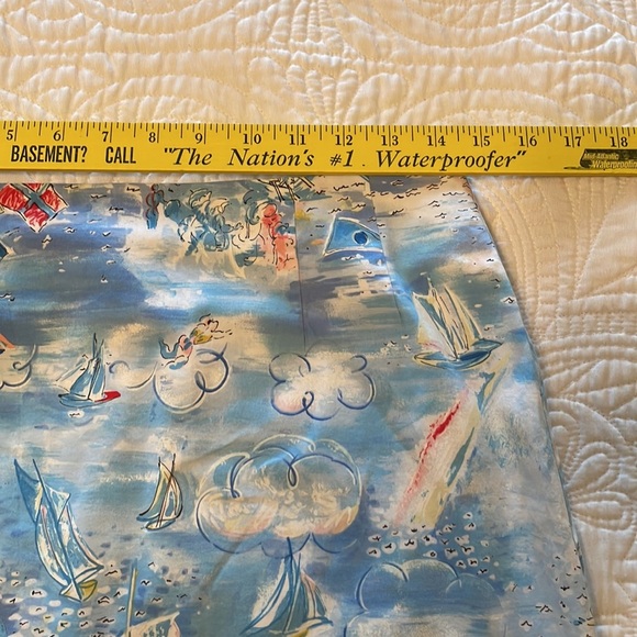 Leggiardo Blue Regatta Coastal Sailboat Print Mini Skirt Size 14 - Picture 5 of 7